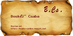 Boskó Csaba névjegykártya