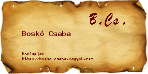 Boskó Csaba névjegykártya