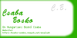 csaba bosko business card